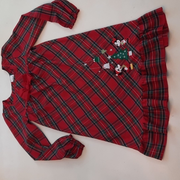 Disney Store Minnie Mouse Christmas holiday nightgown pajamas size 9 10 - Picture 1 of 9